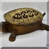 D135. Brass turtle trinket box. 6”w - $20